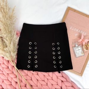 🌸5 for $20🌸 Lace Up Black Mini Skirt